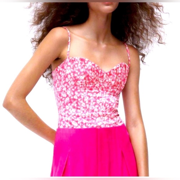 Zara Tops - NWT Zara Floral Corset Bodysuit, Sz Small